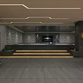 Elegant Modern SPA Sauna Interior With Stone Walls Wooden Ceiling And Soft Lighting