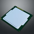 Modern CPU Processor With Green Circuit Board And White Heat Sink Cover 3d model