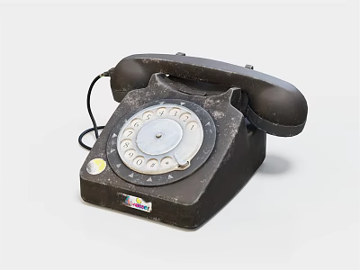 Vintage Rotary Dial Telephone Classic Old Fashioned Communication Gadget in Mobile Digital Collection 3d model