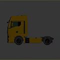 Yellow Modern Truck Cab With Front Grille Windows Sleek Design And Wheels