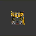 Yellow Mechanical Industrial Device Featuring Black Frame Mechanical Arm Pipes And Cables