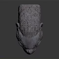 3D Rendered Monster Head With Scaled Skin Glowing Orange Eyes And Sharp Teeth