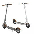White And Brown Electric Scooter With Large Tires Handlebar And Pedal Design