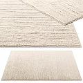 Beige Square Rug With Striped Woven Design And Soft Texture For Home Decor