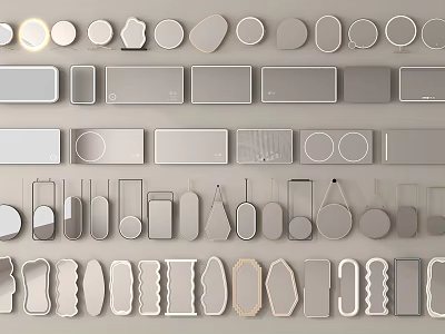 Various Shaped Decorative Mirrors For Interior Wall Design And Decoration 3d model