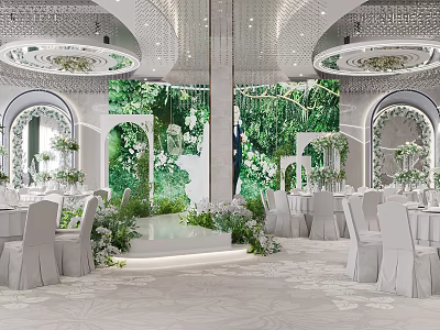 Modern Ballroom Hotel Ballroom 3d model