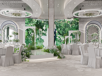 Modern Ballroom Hotel Ballroom 3d model