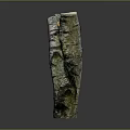 Wood Stone Decorative Column With Natural Bark Texture Green Brown Hues And Artistic Design