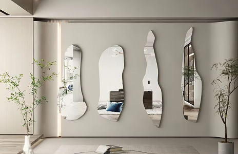 Modern Mirror Dressing Mirror Art Mirror Alien Mirror Floor Mirror Irregular Mirror Full-length Mirror 3d model