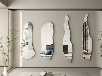 Modern Mirror Dressing Mirror Art Mirror Alien Mirror Floor Mirror Irregular Mirror Full-length Mirror 3d model