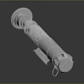 White Sci Fi Weapon 3D Model Showcasing Spiral Structure and Handle Details 3d model