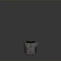 3D Model Decorative Item Featuring Arched Top Square Base Dark Metallic Finish