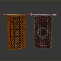 Decorative Hanging Tapestries With Colorful Geometric Patterns And Sun Motif