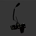 Black Pet Collar With Electronic Device And Adjustable Metal Strap Components
