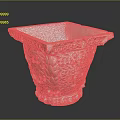 Intricate Metal Sculpture Carving Square Vase With Detailed Hollow Patterns And Ornate Base