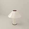 Modern Table Lamp With White Lampshade Red Trim And Sleek White Base 3d model