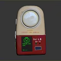 Portable Beige Red Electronic Device With TEN Logo QR Code And Stickers