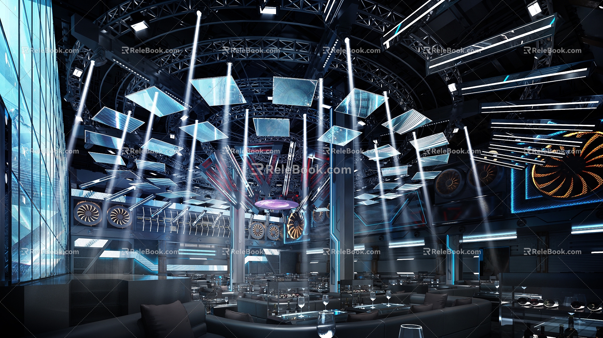 Bar Hall Dance Bar Super Bar Stage Dance Device 3d model