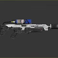Vibrant Sci Fi Weapon With White And Blue Body Barrel Grip And Futuristic Design