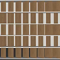 Modern Wooden Room Divider With White Frame Multiple Shelves And Geometric Design