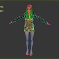 Woman In Black Jacket Dark Shorts Gray Cap With Long Blonde Hair Arms Outstretched
