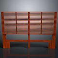 Classic Wooden Room Divider With Vertical Slats And Sturdy Base
