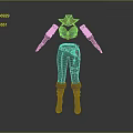 Game And Movie Character Leather Costume Design With Waist Belt And Arm Straps