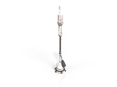 Metal Tower Structure With Circular Base Layered Sections And Slender Antenna 3d model