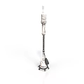 Metal Tower Structure With Circular Base Layered Sections And Slender Antenna