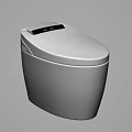 Modern Smart White Toilet with Digital Display in Wooden Floor Bathroom