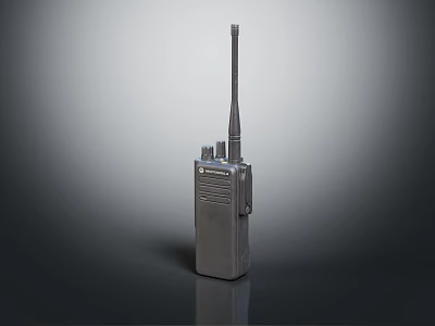 Professional Black Walkie Talkie With Long Antenna For Communication Needs 3d model
