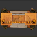 Traditional Chinese Wooden Door With Carved Patterns Ornate Top Lanterns Brick Walls And Decorative Plants