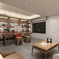 Modern Office Interior With Bookshelves Work Desk Chairs Sofa Coffee Table And Decorative Art