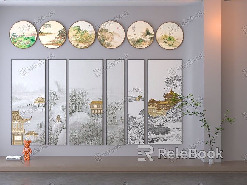 Chinese Hanging Painting Frame Photo Frame Wall Decorative Painting model