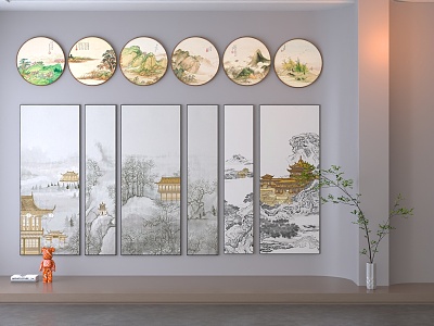 Chinese Hanging Painting Frame Photo Frame Wall Decorative Painting model