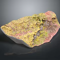 Natural Stone With Yellow Green Pink Color And Rough Natural Surface Texture