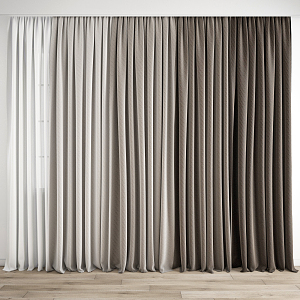 Modern Curtain Fabric Curtain 3d model