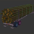 Modern truck wooden truck pull wooden truck big truck big transporter big transporter 3d model