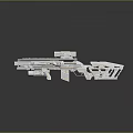 Futuristic White Sci Fi Weapons With Detailed Design And Reflective Scope 3d model