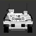 White Tank 3D Model With Turret Antennas And Tracked Chassis Design