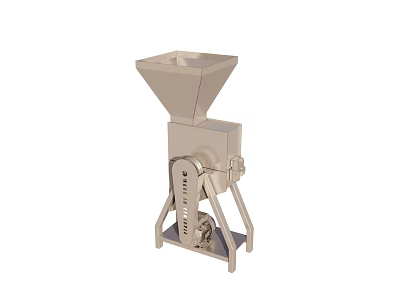 Heavy Duty Industrial Equipment With Funnel Shaped Hopper And Stable Metal Stand For Material Crushing 3d model