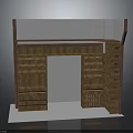 Wooden Storage Furniture Featuring Multiple Shelves Drawers And Central Open Space