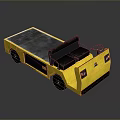 Yellow Flatbed Utility Vehicle For Industrial Cargo Transport With Cab