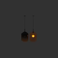 Modern Glass Pendant Lights With Octagonal Shape Smoky Gray And Cream Warm Glow