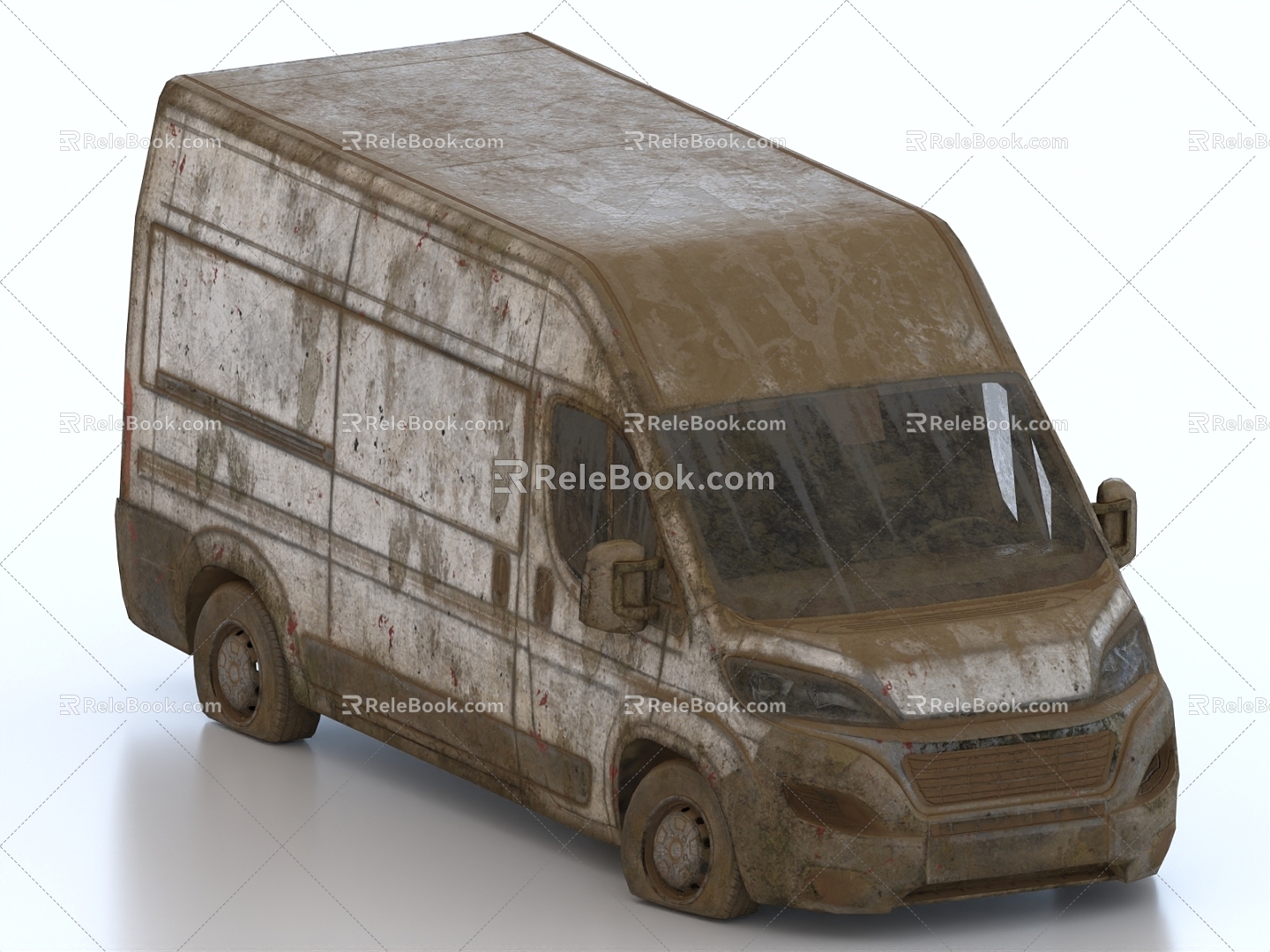 Scrapped car car wreck abandoned car 3d model