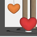 Modern lamp combination love table lamp chandelier 3d model