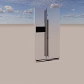 Modern White Double Door Refrigerator With Digital Display And Sleek Design
