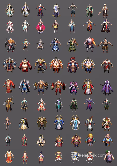 Various Game and Movie Characters With Different Outfits and Detailed Designs 3d model 