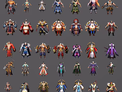 Various Game and Movie Characters With Different Outfits and Detailed Designs 3d model