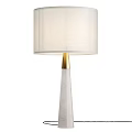 Elegant Modern Table Lamp With White Linen Shade And Gold Accent Textured Ceramic Base
